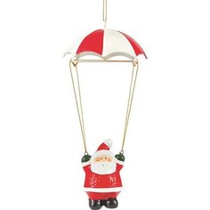 Елочная игрушка Санта с парашютом-леденцом 10 см Без бренда