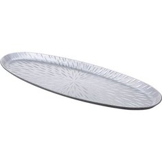 Тарелка декоративная пластиковая серебряная 51 см Без бренда