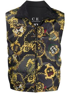 Versace Jeans Couture стеганый жилет с принтом