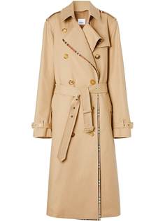 Burberry габардиновый тренч со вставками в клетку