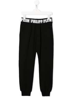 Philipp Plein Junior спортивные брюки с логотипом на поясе