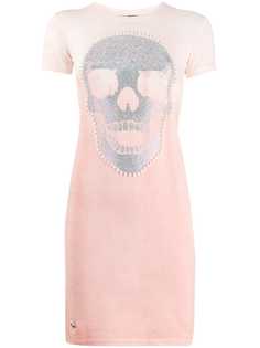 Philipp Plein платье-футболка с принтом Skull
