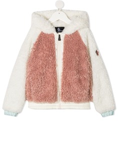 Moncler Enfant двухцветная куртка из шерпы