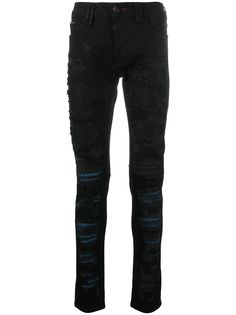 Philipp Plein узкие джинсы с эффектом потертости