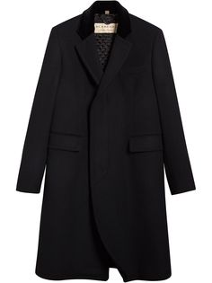 Burberry пальто с бархатным воротником