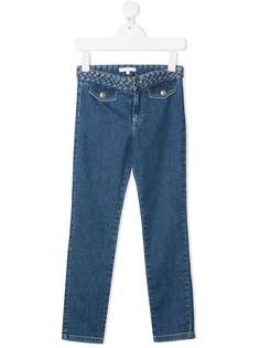 Chloé Kids джинсы кроя слим с плетеным поясом