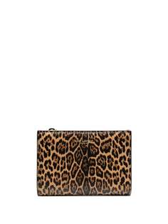 Saint Laurent кошелек с леопардовым узором