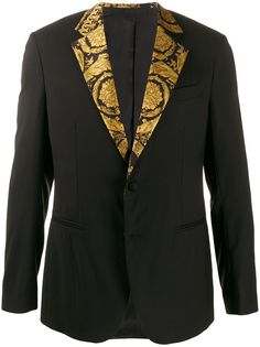 Versace пиджак с принтом на лацканах
