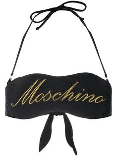 Moschino лиф-бандо с вышитым логотипом