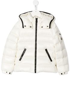 Moncler Kids пуховик с контрастной окантовкой