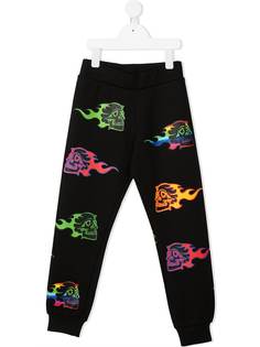 Philipp Plein Junior спортивные брюки с принтом Skull