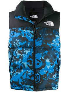 The North Face дутый жилет с камуфляжным принтом