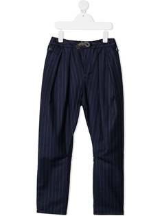 Brunello Cucinelli Kids строгие брюки в тонкую полоску