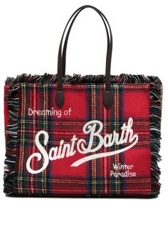 Mc2 Saint Barth сумка-тоут в клетку тартан с логотипом