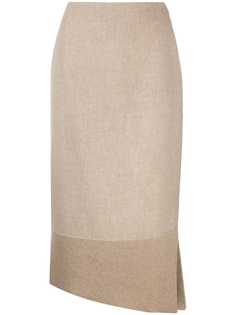 Agnona фланелевая юбка-карандаш в рубчик