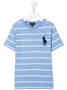 Ralph Lauren Kids полосатая футболка с логотипом
