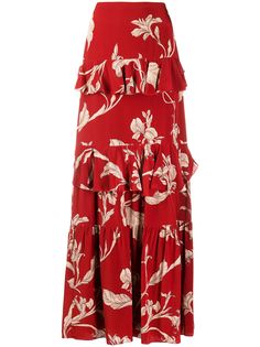 Johanna Ortiz платье макси с цветочным принтом и оборками