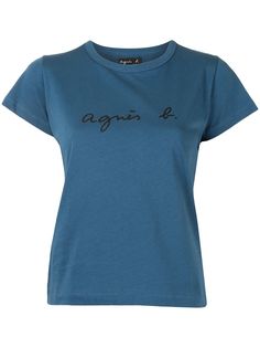 agnès b. футболка с вышитым логотипом