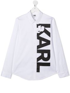 Karl Lagerfeld Kids рубашка с логотипом