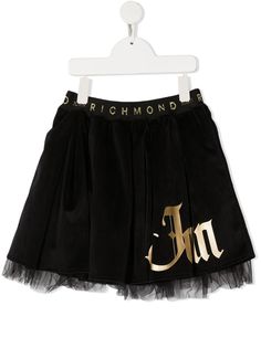 John Richmond Junior юбка из тюля с логотипом