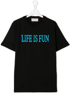 Alberta Ferretti Kids футболка с надписью Life Is Fun