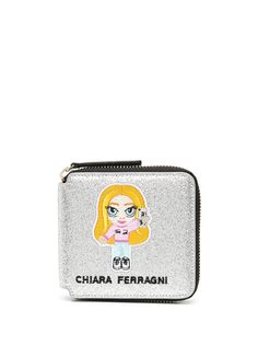 Chiara Ferragni кошелек на молнии с вышитым логотипом