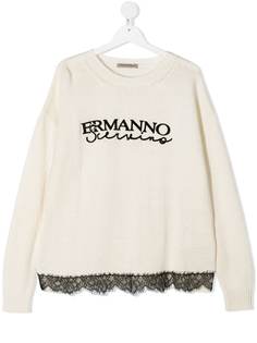 Ermanno Scervino Junior джемпер с кружевом