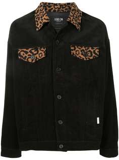 FIVE CM вельветовая куртка с леопардовыми вставками
