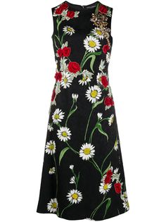 Dolce & Gabbana Pre-Owned расклешенное платье с цветочной вышивкой