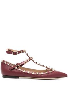 Valentino Garavani балетки Rockstud с заостренным носком