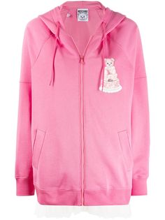 Moschino худи оверсайз со вставкой из тюля