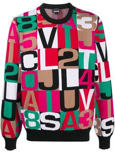 Just Cavalli свитер Lettering с круглым вырезом