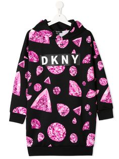 Dkny Kids платье-худи с принтом