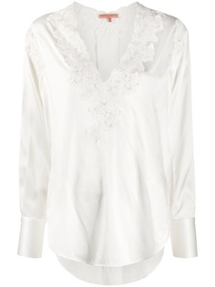 Ermanno Scervino атласная блузка с кружевными вставками