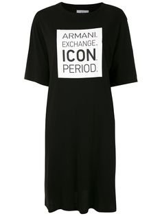 Armani Exchange платье-футболка с надписью