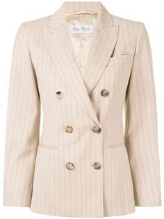 Max Mara двубортный блейзер в тонкую полоску
