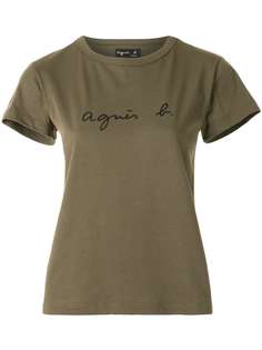 agnès b. футболка с круглым вырезом и логотипом