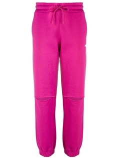 MSGM спортивные брюки с логотипом и разрезами