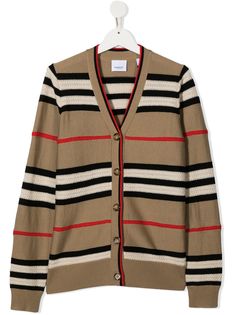 Burberry Kids кардиган в полоску Icon Stripe