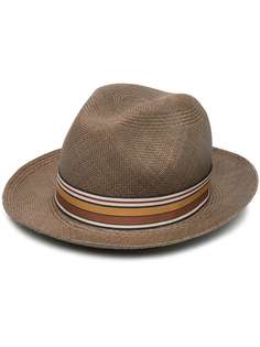 Loro Piana плетеная шляпа с полосатой лентой