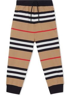 Burberry Kids спортивные брюки в полоску Icon Stripe