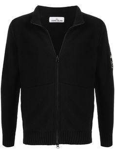Stone Island кардиган на молнии с нашивкой-логотипом