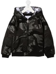 Philipp Plein Junior худи на молнии с камуфляжным принтом