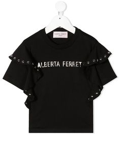 Alberta Ferretti Kids толстовка с оборками с логотипом