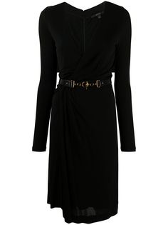 Gucci платье с драпировкой и ремнем