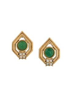 Christian Dior серьги pre-owned геометричного дизайна с камнями