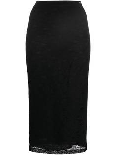 RED Valentino юбка с завышенной талией и кружевом