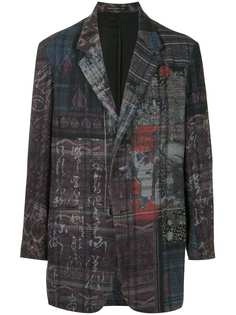 Yohji Yamamoto пиджак с абстрактным принтом