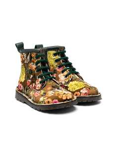 Pèpè бархатные ботинки с цветочным принтом