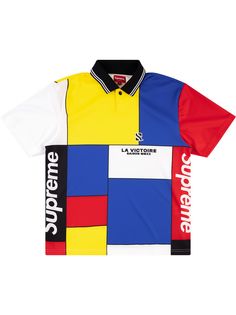 Supreme рубашка поло в стиле колор-блок